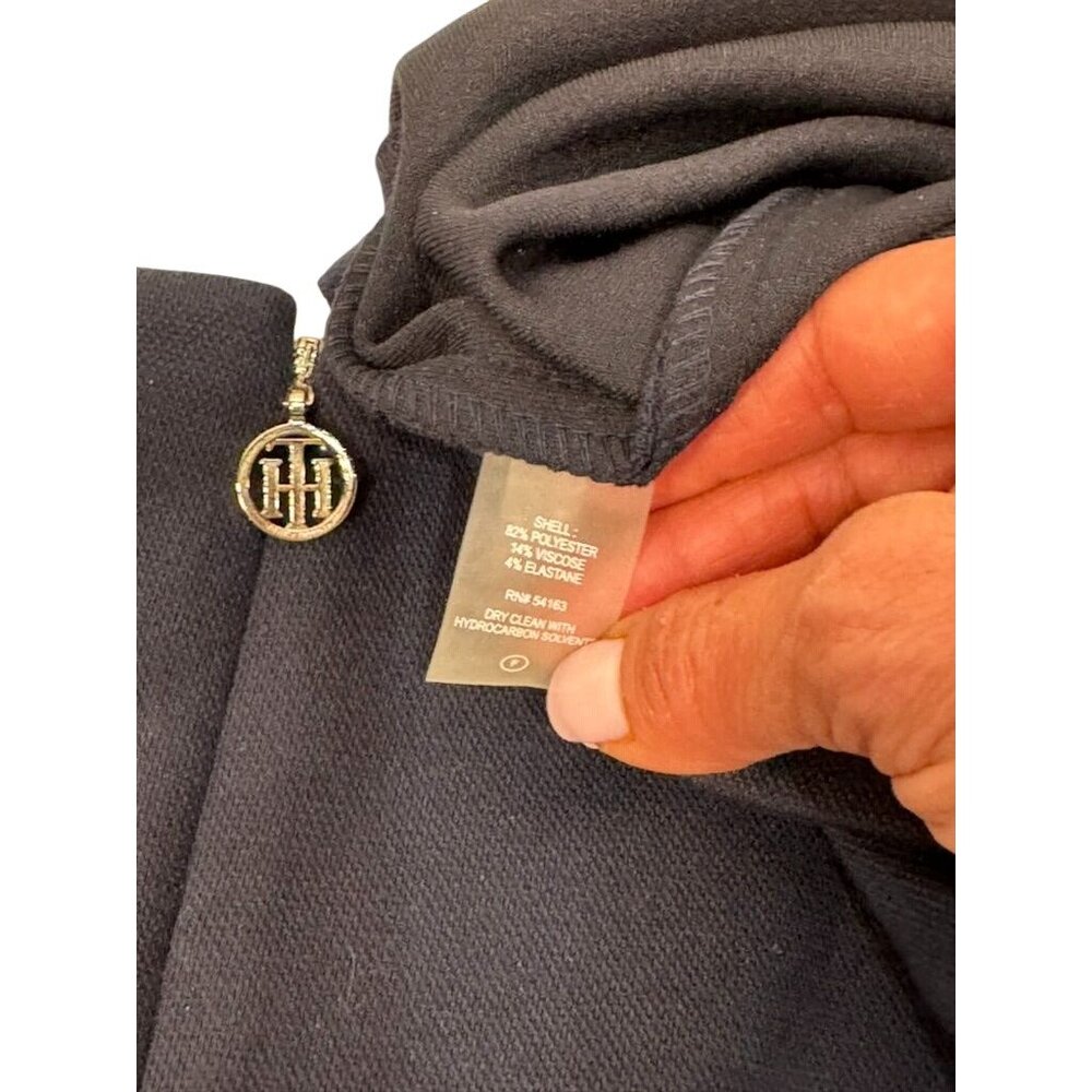 Tommy Hilfiger Size M Blue & White Striped Sheath Dress Womens stretch comfort - Picture 7 of 8